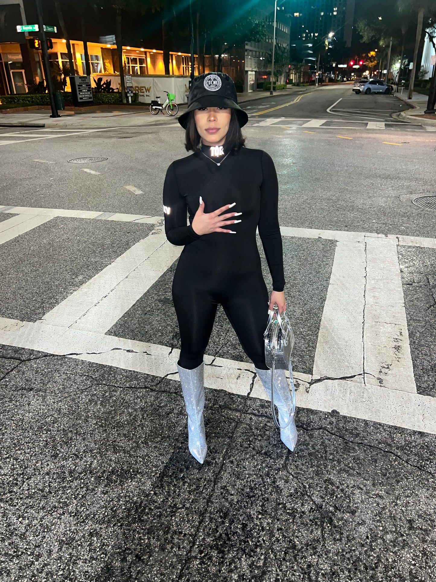 Sporty Jumpsuit - Black (reflective)
